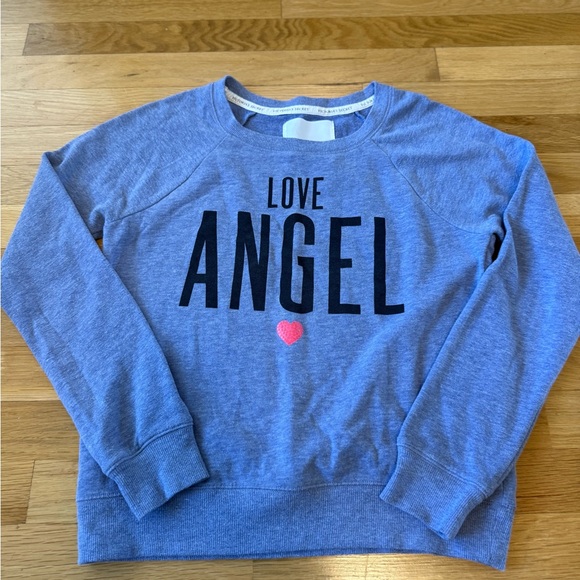 Victoria's Secret Sweaters - Victoria Secret Y2K Love Angel Heart Graphic Blue Crew Neck Sweatshirt Size S